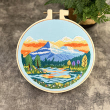 Load image into Gallery viewer, River Mountain scenery Landscape Hand Embroidery DIY Kit 20cm
