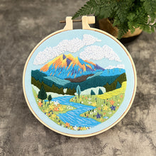 Load image into Gallery viewer, River Mountain scenery Landscape Hand Embroidery DIY Kit 20cm
