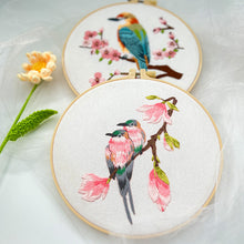 Load image into Gallery viewer, Colorful Bird on Branch Embroidery DIY Kit 20cm
