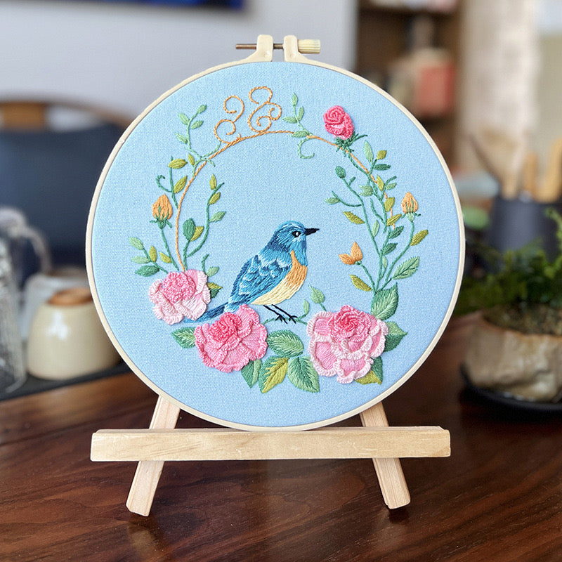 Charming Multicolored Birds Embroidery DIY Kit 20cm