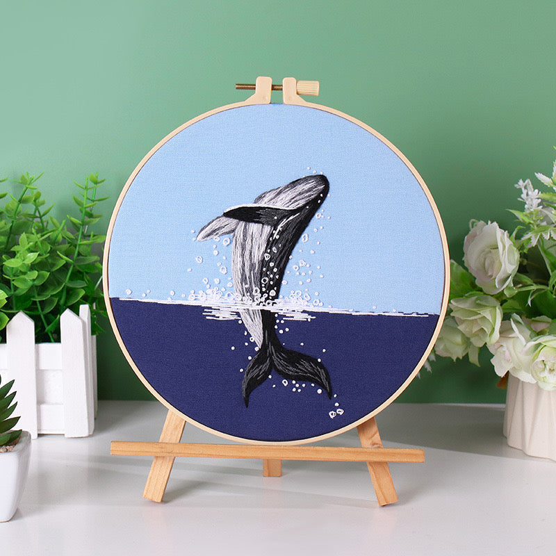 Marine realm Lake Nature Embroidery DIY Kit 20cm