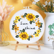 Load image into Gallery viewer, Sunflowers Bouquet Embroidery DIY Kit 20cm
