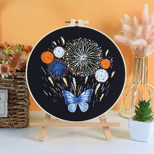 Load image into Gallery viewer, Fireworks and Butterfly Embroidery DIY Kit 20cm
