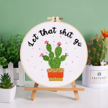 Load image into Gallery viewer, Inspirational Cactus Embroidery DIY Kit 20cm
