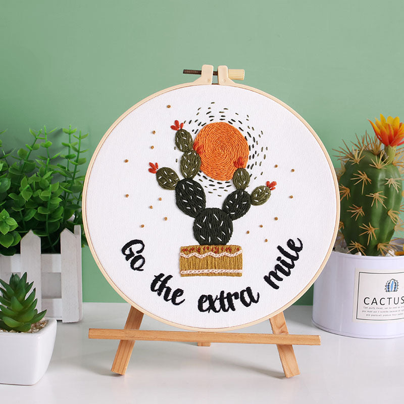 Inspirational Cactus Embroidery DIY Kit 20cm