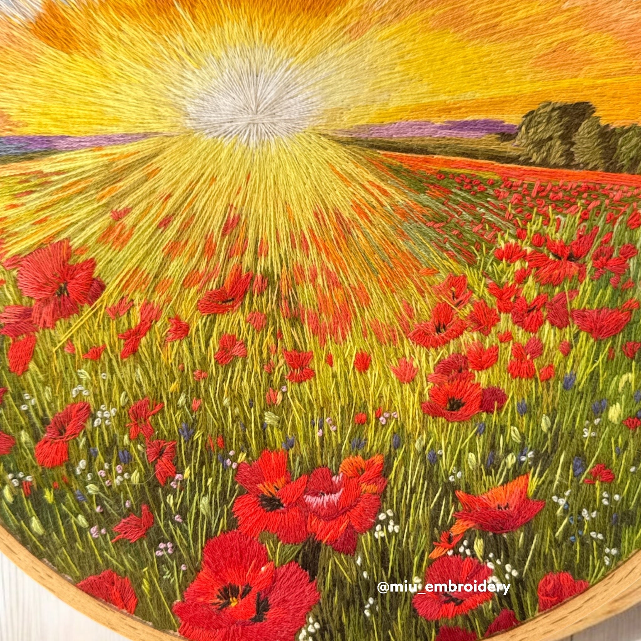 Original Thread Painting- Garden House Landscape Embroidery 7