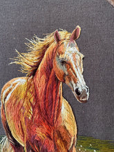 Cargar imagen en el visor de la galería, Original Thread Painting - Running Horse- Hoop size 12x8"
