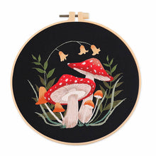 Load image into Gallery viewer, Red Mushrooms Hand Embroidery DIY Kit 20cm
