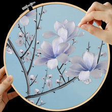 Load image into Gallery viewer, DIY Silk Embroidery kit Magnolia &amp; Bird 20cm
