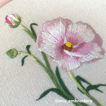 Load image into Gallery viewer, Pink Flower PDF Embroidery Pattern  + Video Tutorial
