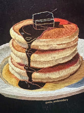 Cargar imagen en el visor de la galería, Original Thread Painting - Pancakes- Hoop size 8”
