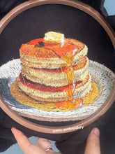 Cargar imagen en el visor de la galería, Original Thread Painting - Pancakes- Hoop size 8”
