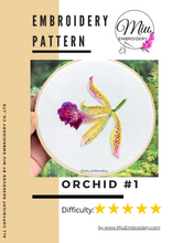 Charger l&#39;image dans la galerie, Blossom #1 Orchid PDF Embroidery Pattern  + Video Tutorial
