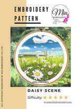 Load image into Gallery viewer, Daisy Scene PDF Embroidery Pattern  + Video Tutorial
