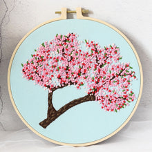 Load image into Gallery viewer, French Knot Trees Hand Embroidery DIY Kit 20cm

