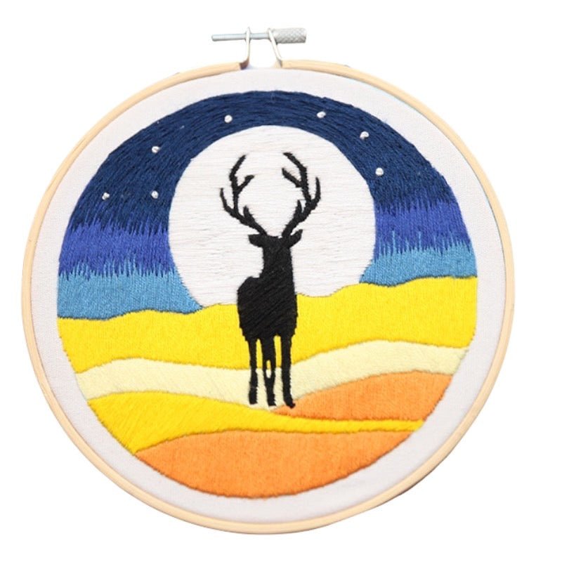 Animal & Landscape Hand Embroidery Kit 20cm