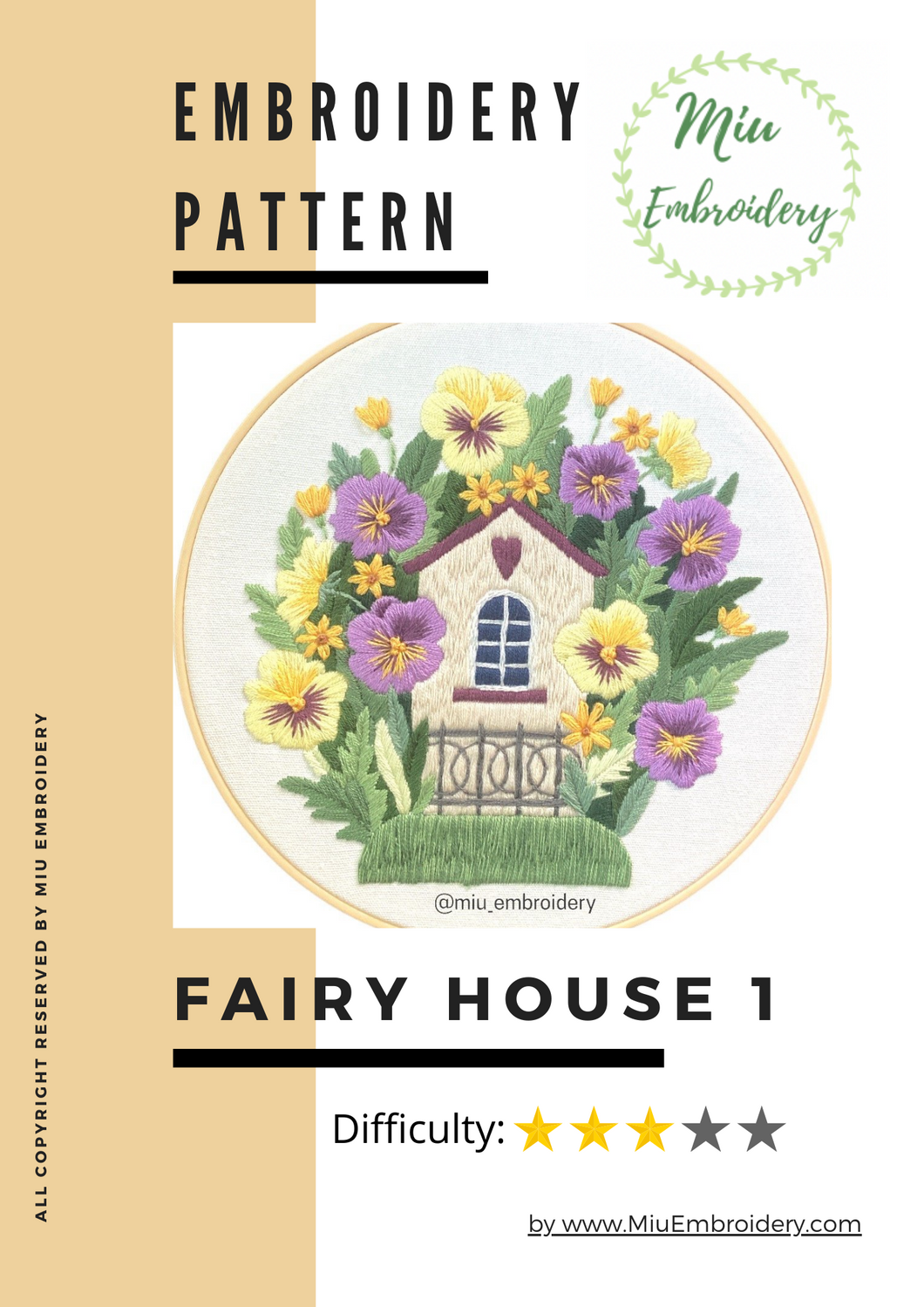 Fairy House 1 PDF Embroidery Pattern  + Video Tutorial