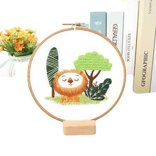 Load image into Gallery viewer, Cute Cartoon Animals Hand Embroidery Kit 20cm
