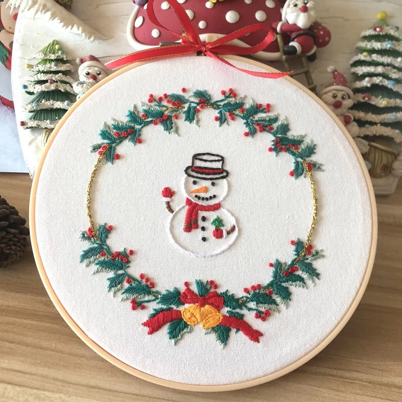 Merry Christmas Xmas Gift Hand Embroidery Kit 20cm