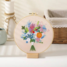 Load image into Gallery viewer, Modern Flower Bouquet DIY Hand Embroidery Kit 20cm
