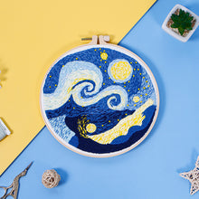 Load image into Gallery viewer, Van Gogh Starry Night Hand Embroidery DIY Kit 20cm
