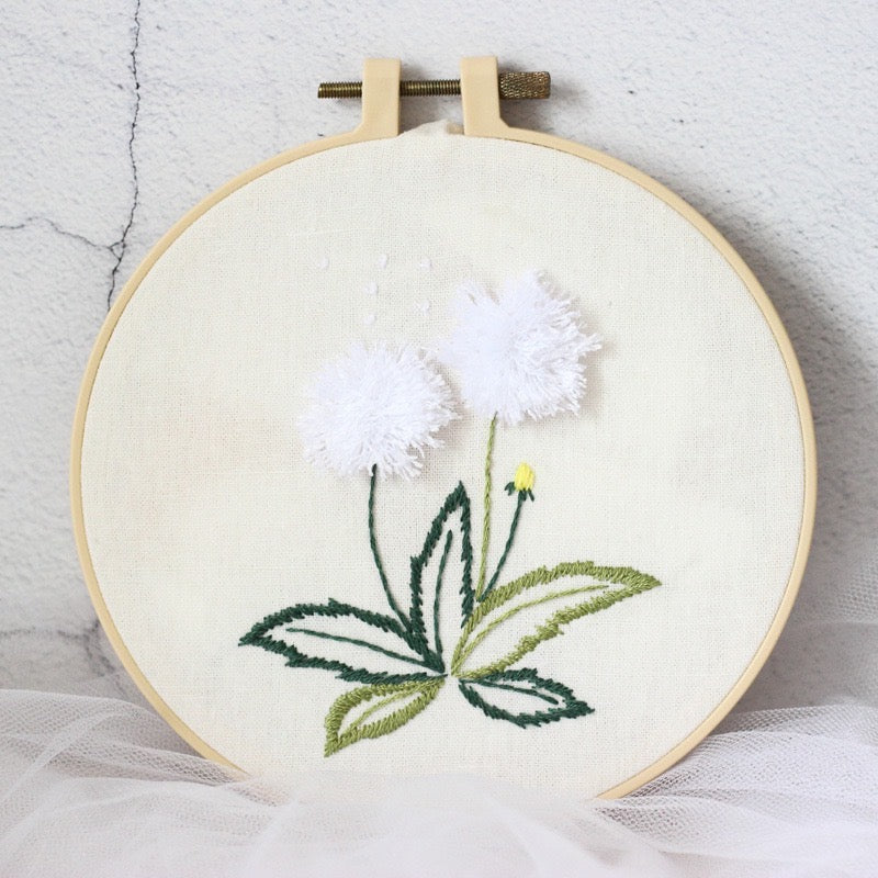 Beginners 3D Flowers Hand Embroidery DIY Kit 15cm