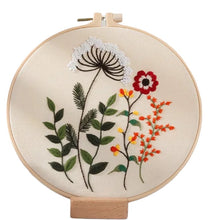 Load image into Gallery viewer, Garden Flowers 5 Hand Embroidery Kit 8”
