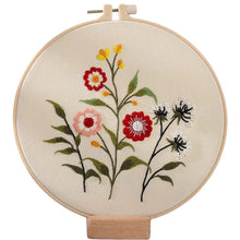 Load image into Gallery viewer, Garden Flowers 4 Hand Embroidery Kit 8”
