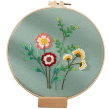 Load image into Gallery viewer, Garden Flowers 3 Hand Embroidery Kit 8”
