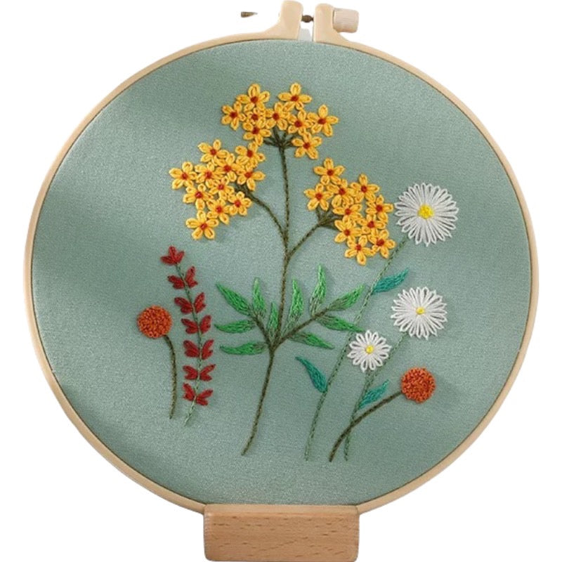 Garden Flowers 2 Hand Embroidery Kit 8”