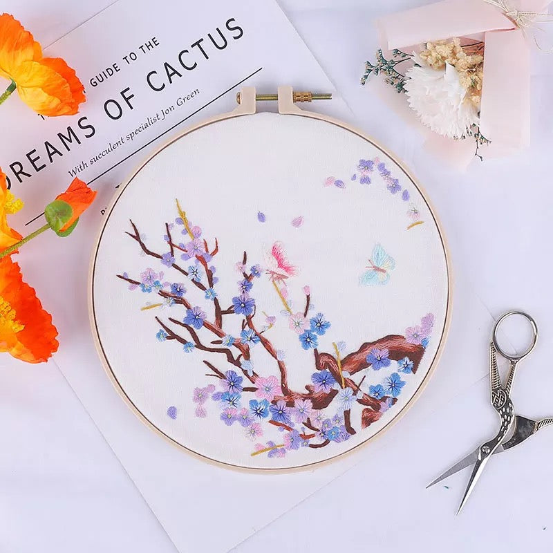 Colorful Plum Blossom Hand Embroidery Full Kit