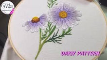 Load image into Gallery viewer, Purple Daisy PDF Embroidery Pattern  + Video Tutorial
