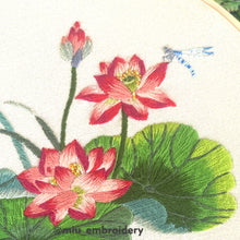 Load image into Gallery viewer, Hand Embroidered Hoop 8” - Red Lotus

