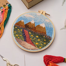 Load image into Gallery viewer, Beginners Thread Painting Landscape Hand Embroidery DIY Kit 20cm
