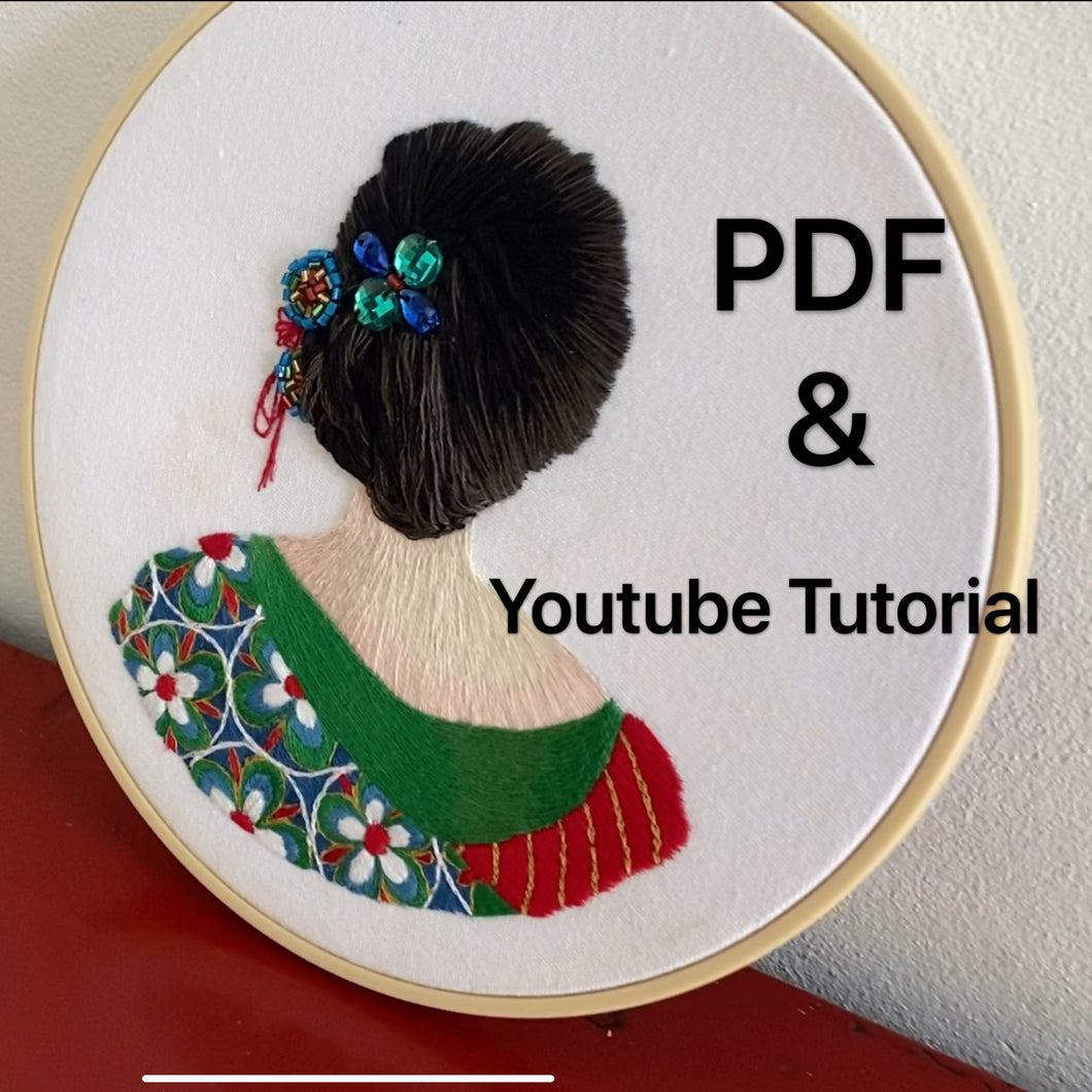 Patrón de Bordado, Recuerdos de Kimono, PDF Descarga Instantánea + Video Tutorial 
