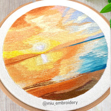 Load image into Gallery viewer, Beach Sunset PDF Embroidery Pattern  + Video Tutorial
