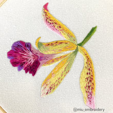 Load image into Gallery viewer, Order to make- Hand Embroidered Hoop Art - Colorful Orchid
