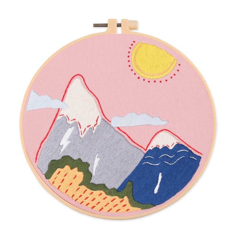 Abstract Landscape DIY Hand Embroidery Kit 20cm