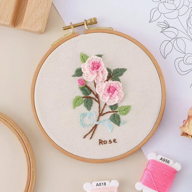 Embroidery Pattern, Brazilian Rose, PDF Instant Download + Video Tutorial