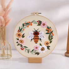 Load image into Gallery viewer, Bees &amp; Flowers Hand Embroidery DIY Kit 20cm
