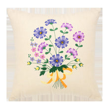 Load image into Gallery viewer, Flower Bouquet Linen Cushion Cover DIY Embroidery Kit
