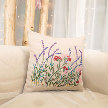 Charger l&#39;image dans la galerie, Floral Linen Cushion Cover DIY Embroidery Kit 42cm
