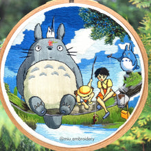 Load image into Gallery viewer, Hand Embroidered Hoop - Totoro &amp; His friends( Make to order )
