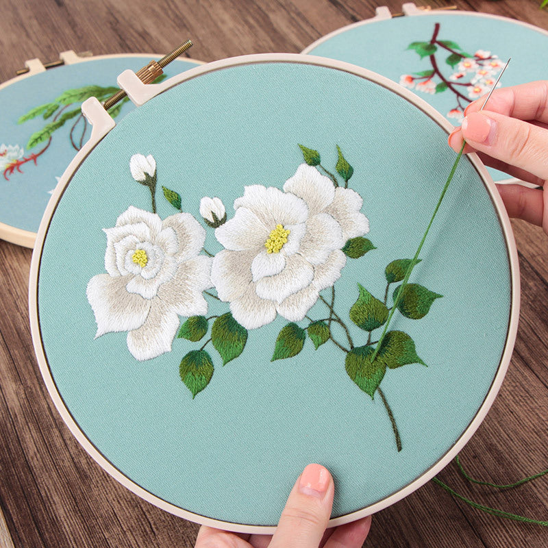 Xinwanna Embroidery Kit Flowers Pattern Interesting Cotton Hand