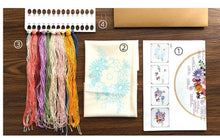 Cargar imagen en el visor de la galería, Kit de bordado DIY de funda de cojín de lino con ramo de flores
