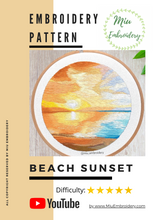 Charger l&#39;image dans la galerie, Beach Sunset PDF Embroidery Pattern  + Video Tutorial
