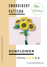 Load image into Gallery viewer, Sunflower Bouquet PDF Embroidery Pattern  + Video Tutorial
