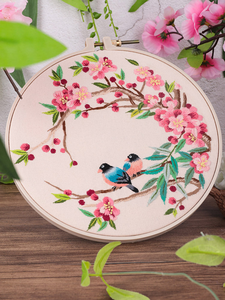 Flowers & Birds Hand Embroidery Full Kit – MiuEmbroidery