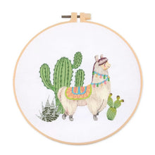 Cargar imagen en el visor de la galería, Kit de Bordado a Mano Llama y Cactus DIY 20cm
