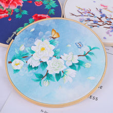 Load image into Gallery viewer, HD Print Gardenia Butterfly Hand Embroidery Full Kit 20cm
